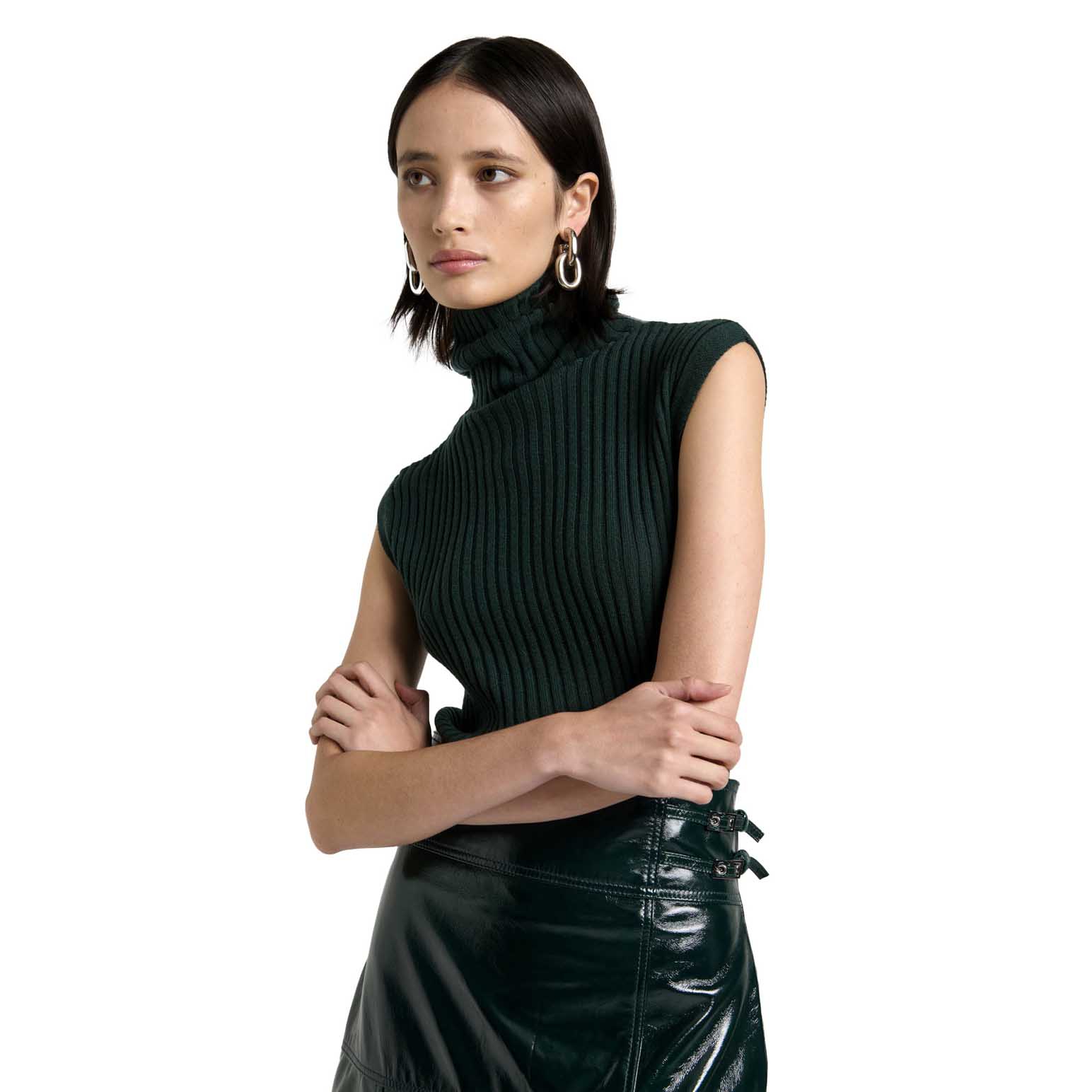 Cue Merino Roll Neck Tank